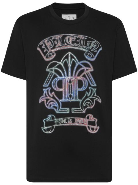 Philipp Plein Gothic Banner crystal-embellished cotton T-shirt Men