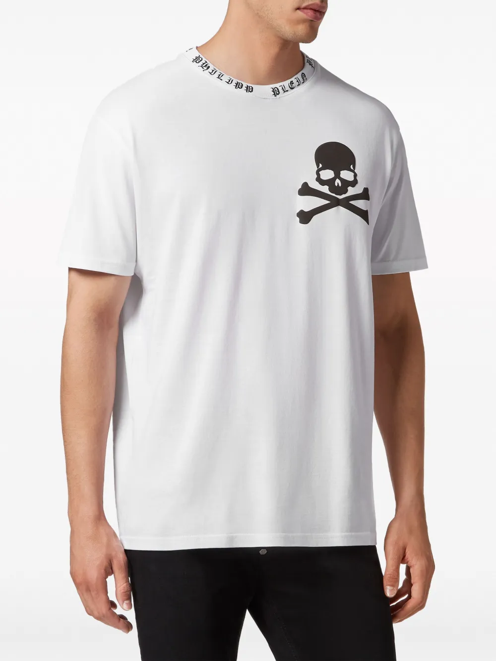 Shop Philipp Plein Skull-print Cotton T-shirt In White