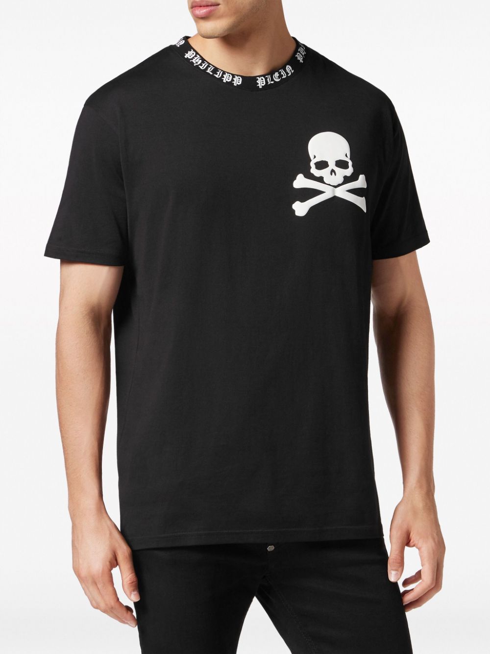 Shop Philipp Plein Skull-print Cotton T-shirt In Black