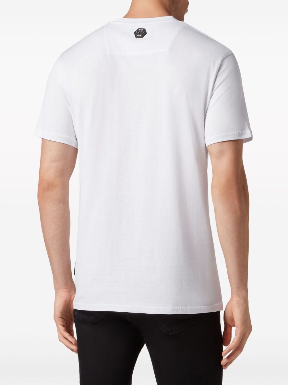 Shop Philipp Plein Logo-patch Cotton T-shirt In White