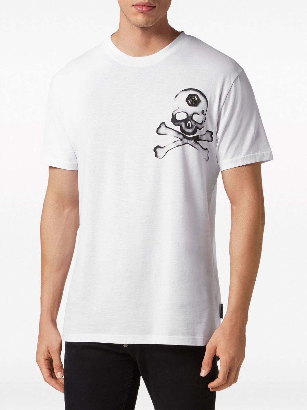 Shop Philipp Plein Gothic Skull-print Cotton T-shirt In White