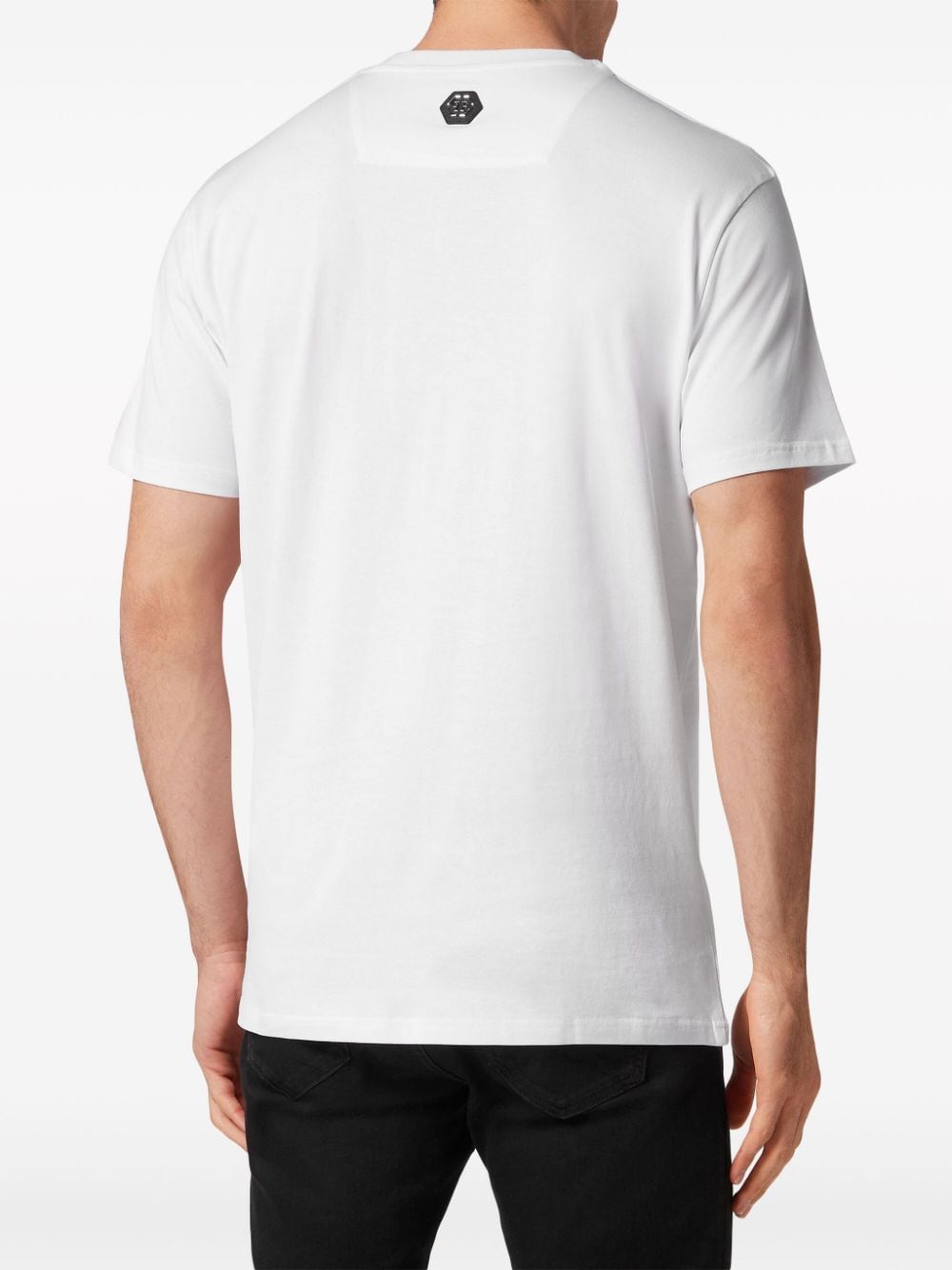 Shop Philipp Plein Gothic Logo-print T-shirt In White
