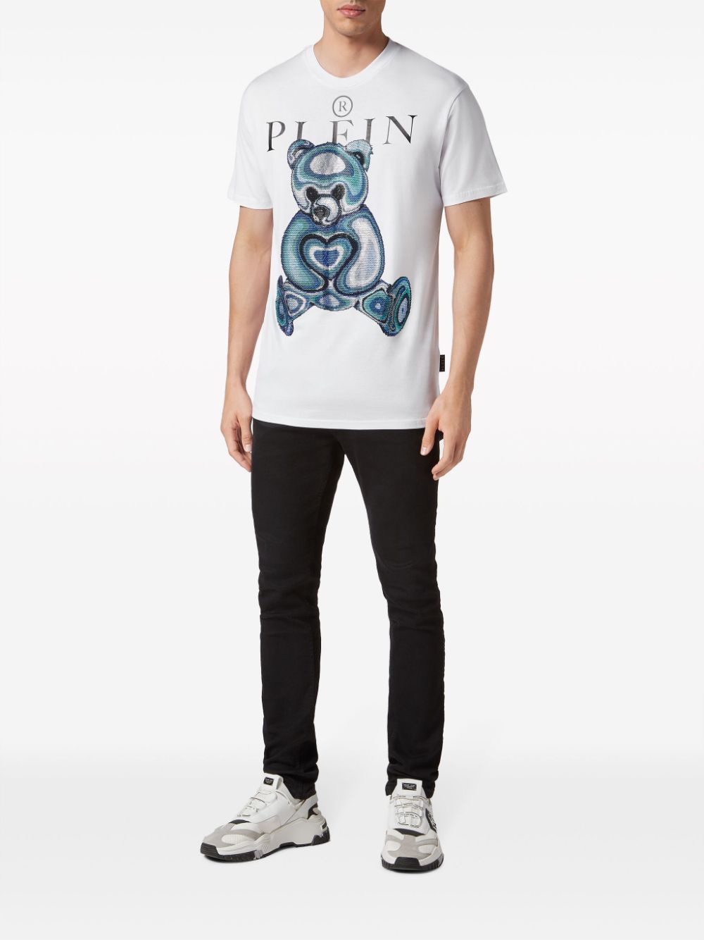 Philipp Plein T-shirt met teddybeerprint - Wit