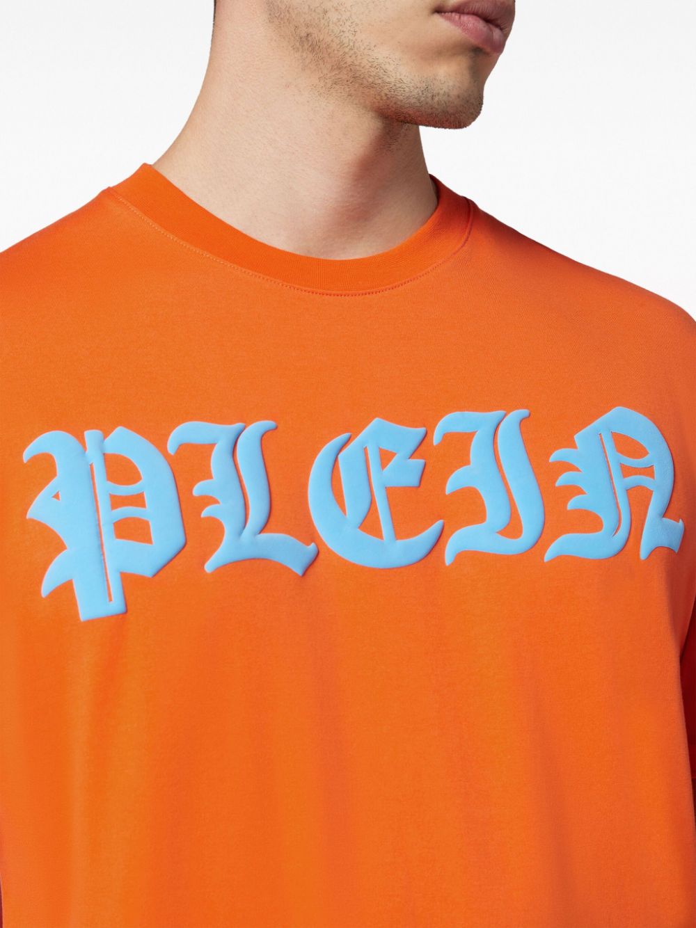 Shop Philipp Plein Gothic Plein Cotton T-shirt In Orange