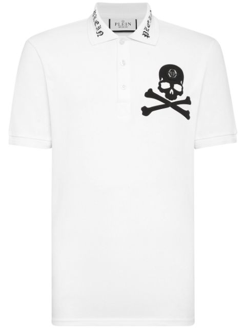 Philipp Plein skull-print cotton polo shirt Men