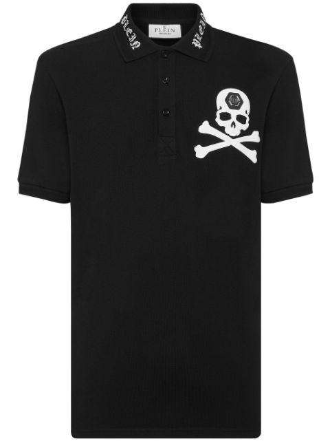 Philipp Plein skull-print cotton polo shirt Men