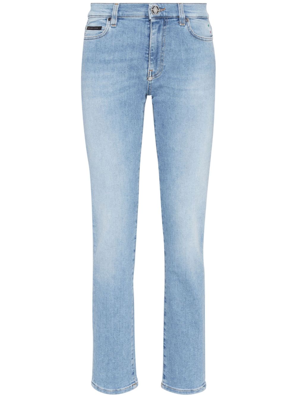 Philipp Plein Mid-rise Slim-cut Jeans In Blue