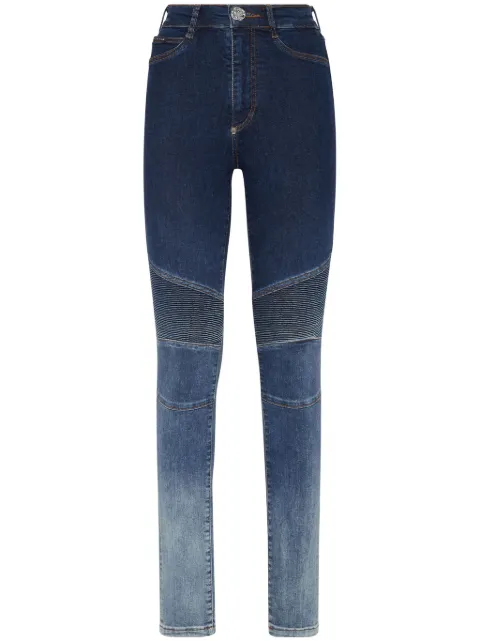 Philipp Plein logo-patch cotton blend skinny jeans 
