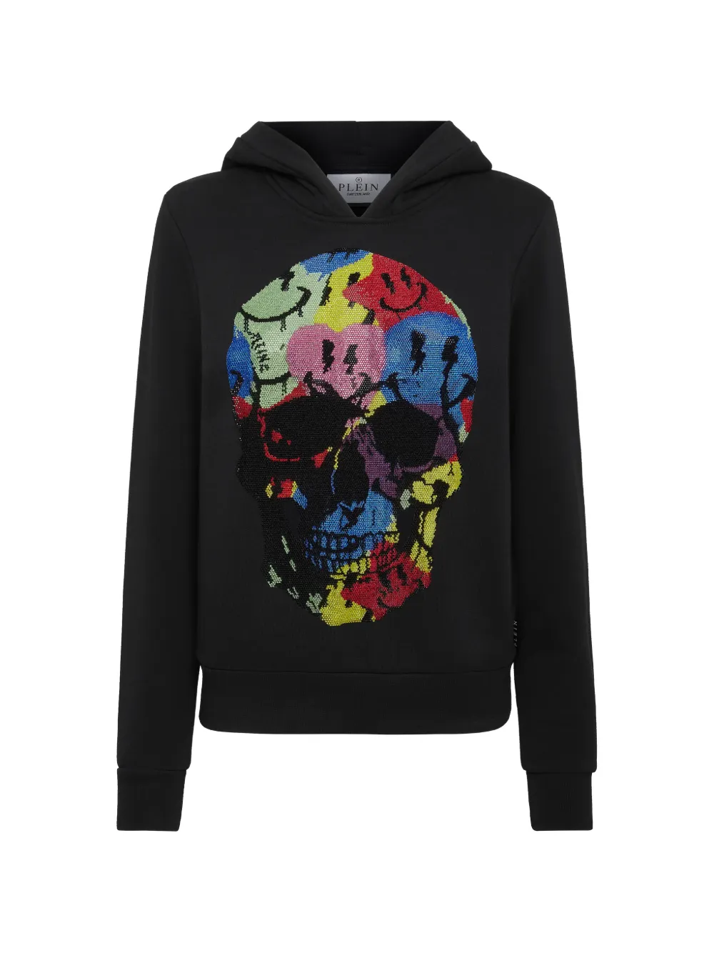 PHILIPP PLEIN Philipp Plein Hoodie mit Strass-Logo - Schwarz