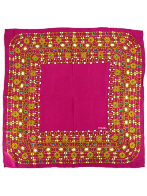 CHANEL 1990-2000 Bijou silk scarf Women