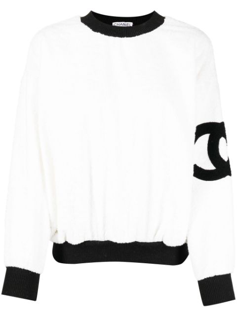 CHANEL 1990s CC terry-cloth sweatshirt Women