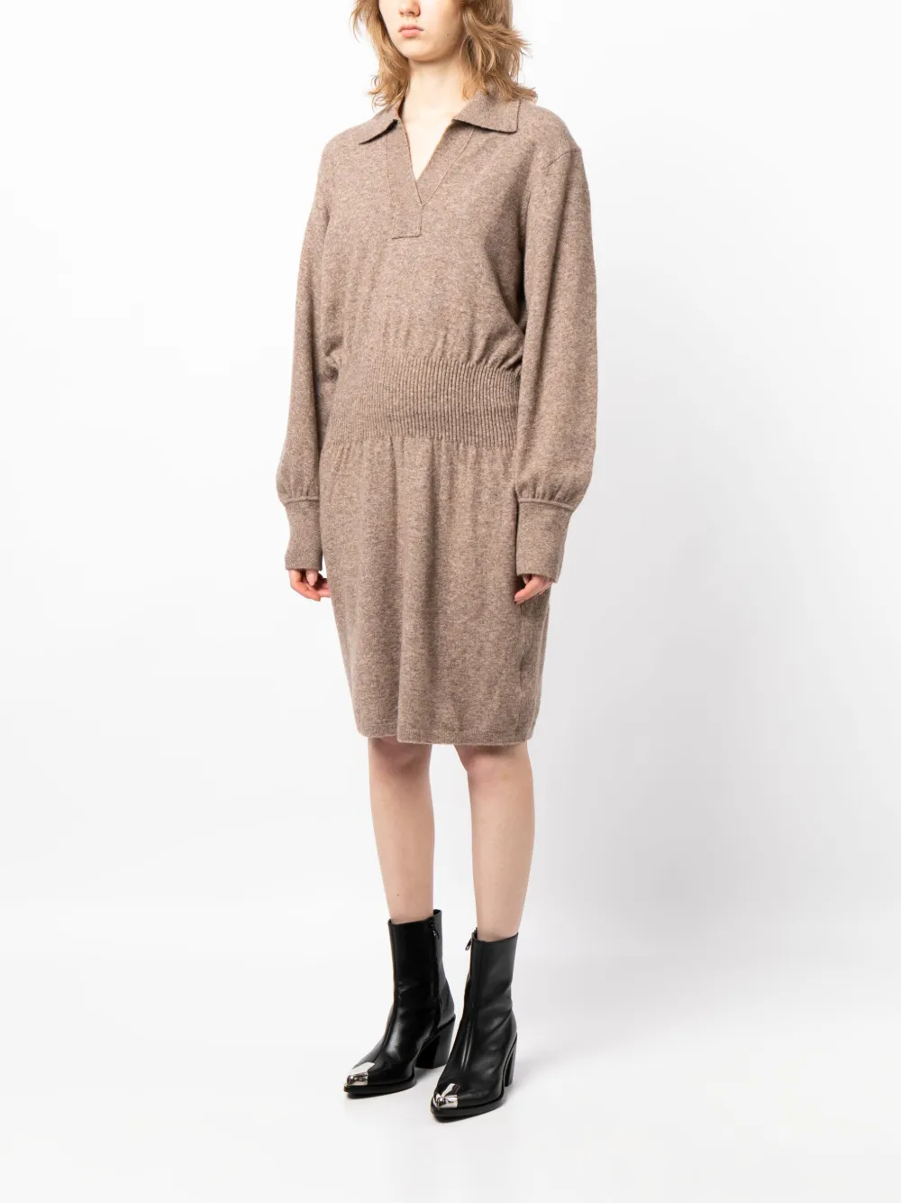 JNBY Jurk met geribbeld detail Beige