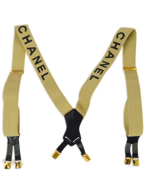 CHANEL 1990s logo-print suspenders Women