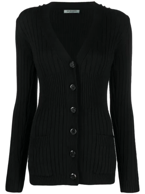 Cardigan en laine à col v - Durazzi Milano - Modalova