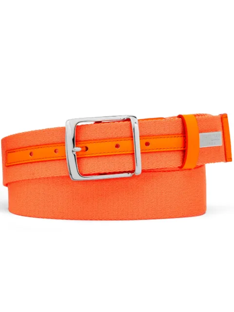 Philipp Plein leather-trim buckle belt