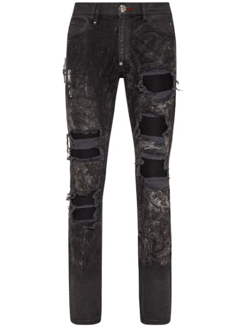 Philipp Plein ripped stonewashed skinny jeans Men