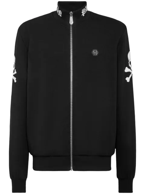 Philipp Plein embroidered zip-up hoodie Men