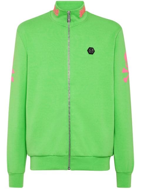 Philipp Plein embroidered zip-up sweatshirt 