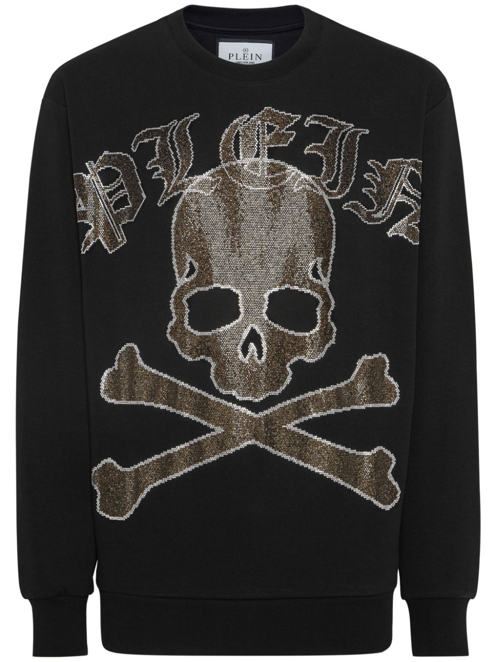 Philipp Plein Rhinestone-embellished Sweatshirt In Black