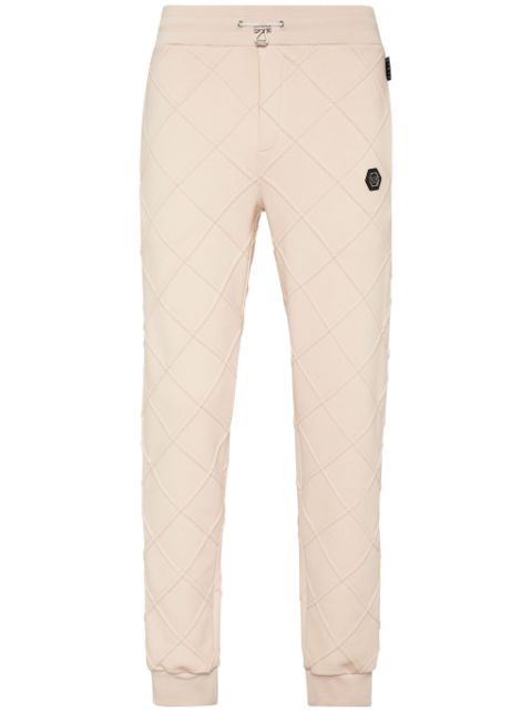 Philipp Plein logo-applique quilted track pants Men