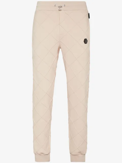 Philipp Plein logo-appliqué quilted track pants