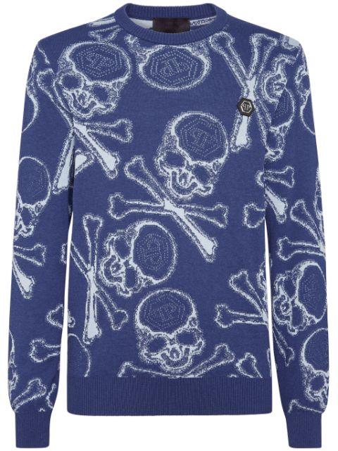 Philipp Plein skull-motif cotton jumper Men