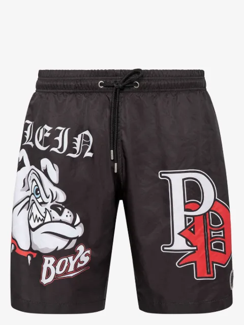 Philipp Plein Bulldogs-print swim shorts