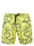 Philipp Plein Teddy Bear-print swim shorts - Yellow