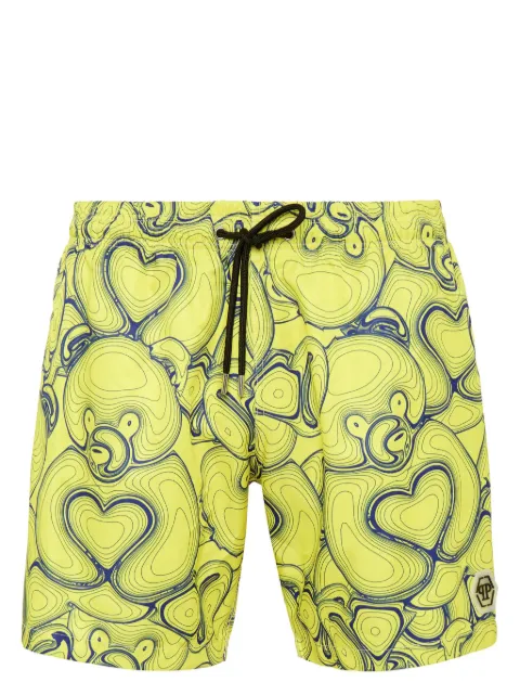 Philipp Plein Teddy Bear 印花泳裤