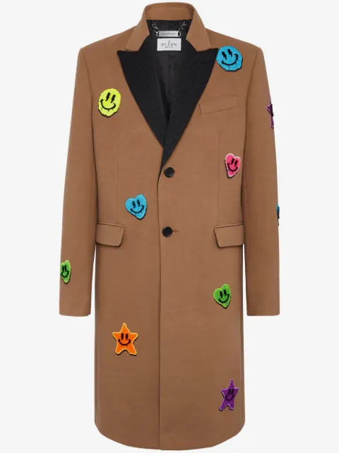 Philipp Plein multi-patch single-breasted coat