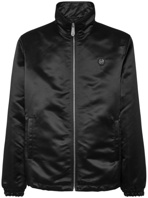 Philipp Plein logo-applique satin-finish windbreaker Men