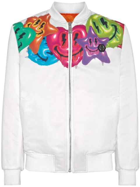 Philipp Plein Smile satin bomber jacket Men