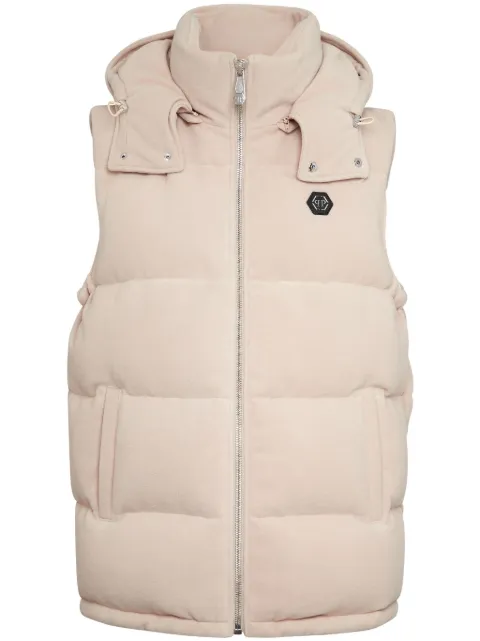 Philipp Plein logo-patch padded vest Men