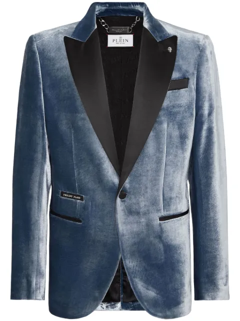 Philipp Plein contrast-lapel velvet blazer Men