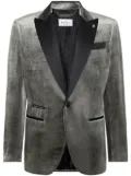 Philipp Plein contrast-lapel velvet blazer - Grey