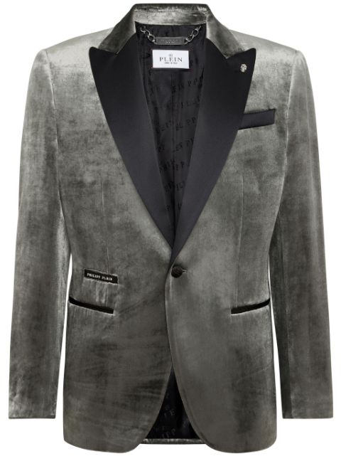 Philipp Plein contrast-lapel velvet blazer Men