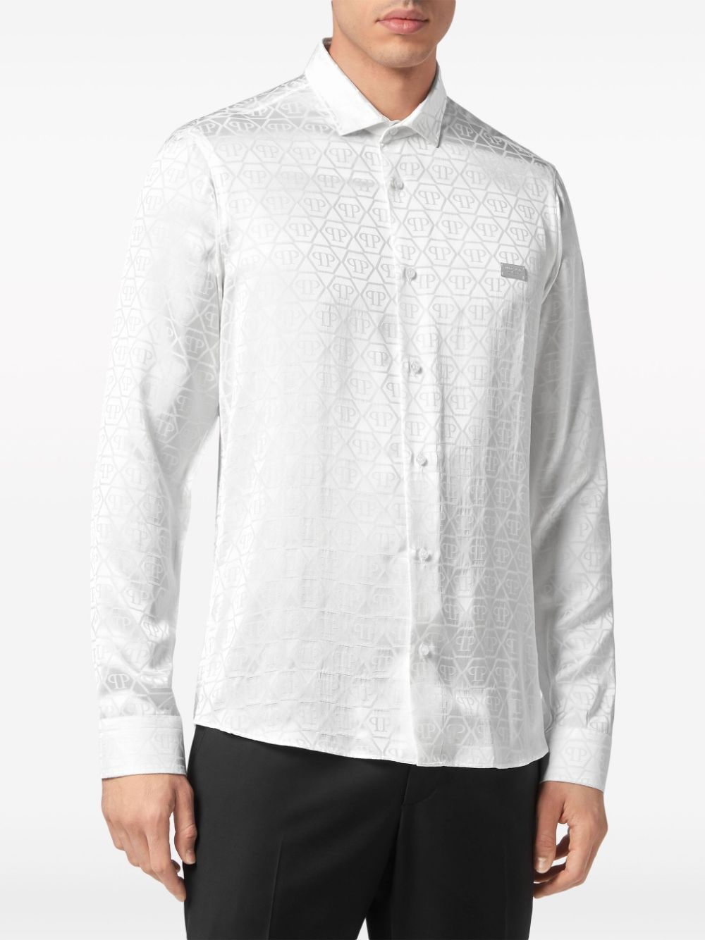 Philipp Plein Overhemd met monogram Wit