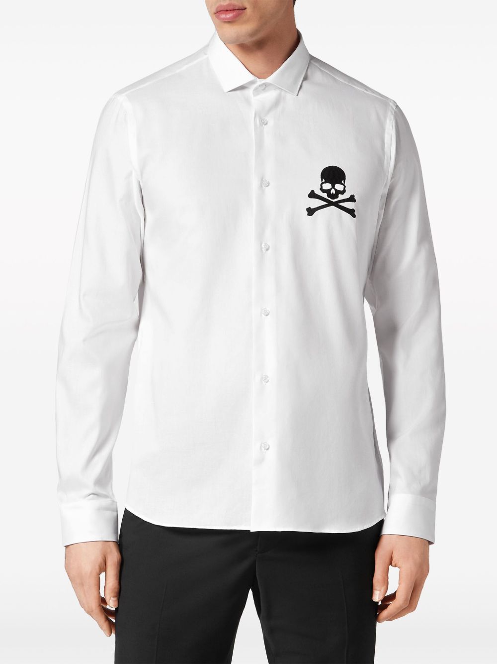 Philipp Plein Skull&Bones long-sleeve cotton shirt Men