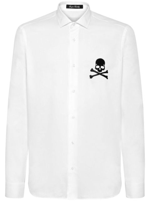 Philipp Plein Skull&Bones long-sleeve cotton shirt Men