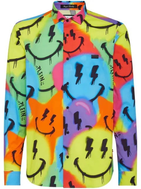 Philipp Plein Sugar Daddy Smile Graffiti cotton shirt