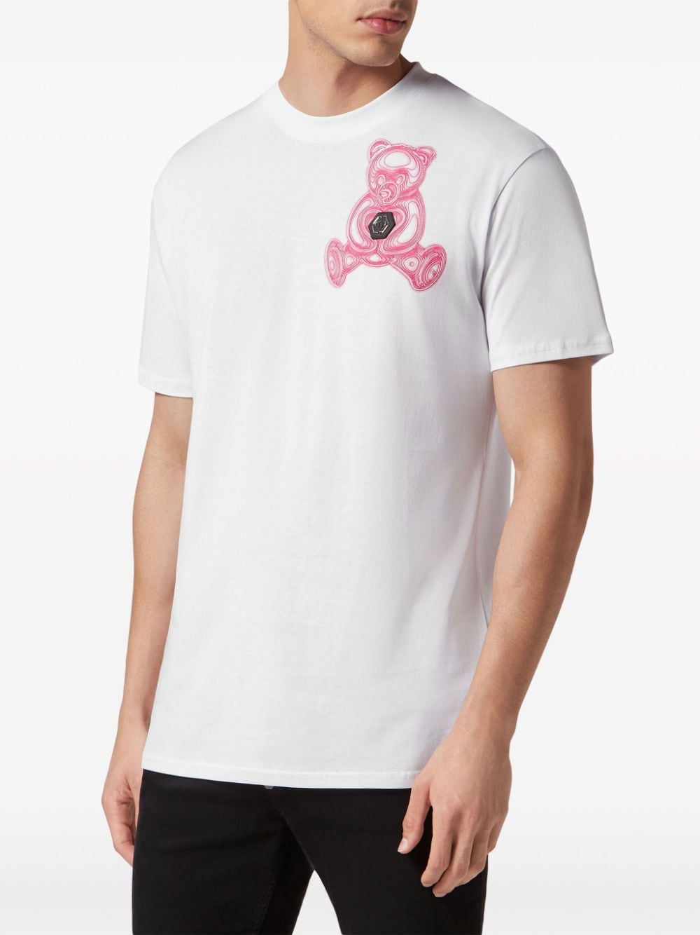 Shop Philipp Plein Teddy Bear-print Cotton T-shirt In White