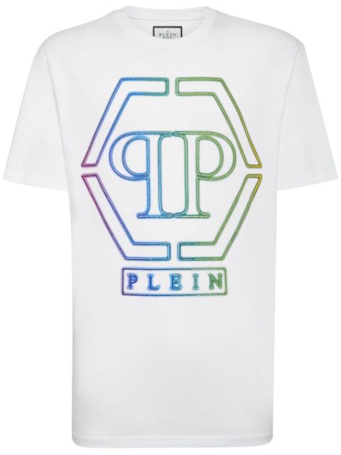 Philipp Plein rhinestone-embellished hexagon-logo T-shirt Men