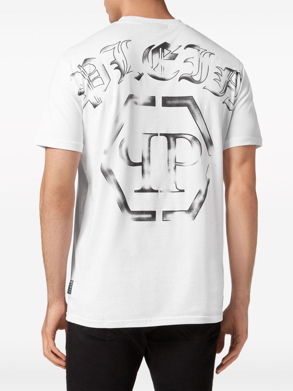 Shop Philipp Plein Hexagon Cotton T-shirt In White