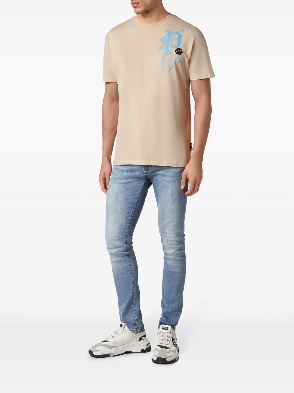 Philipp Plein T-shirt met logoprint - Beige