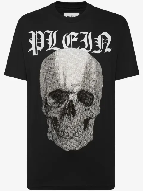 Philipp Plein playera con detalles de cristal y motivo Skull