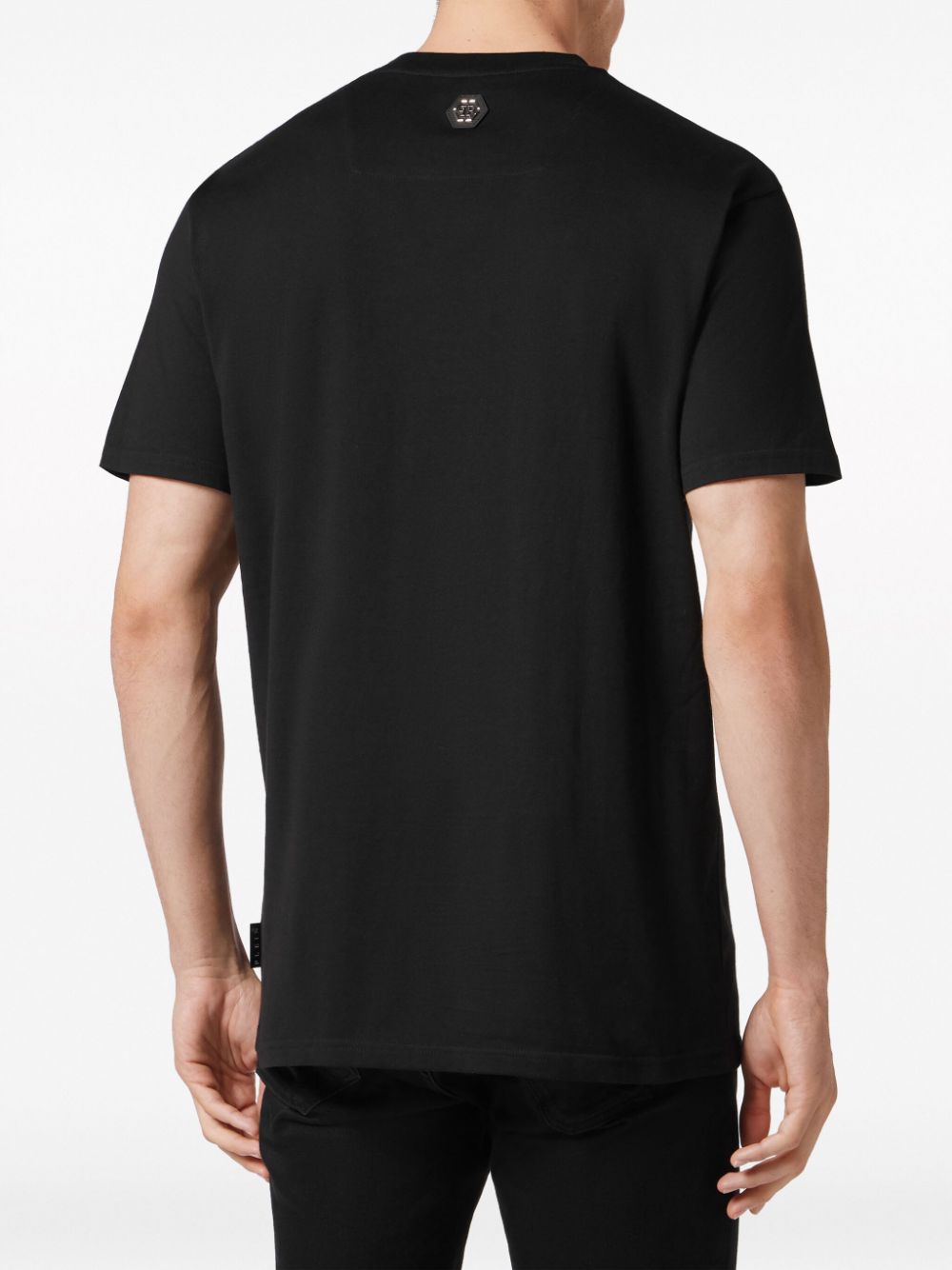 Shop Philipp Plein Logo-print Cotton T-shirt In Black