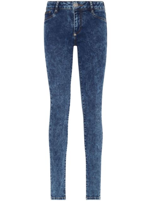 Philipp Plein logo-patch cotton blend skinny jeans Women