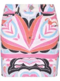 Philipp Plein Colorful Circus-print denim mini skirt - White