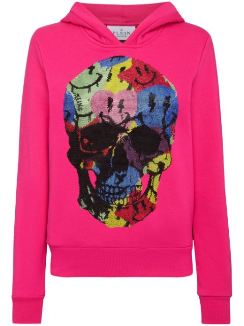 Philipp Plein skull-print cotton hoodie Women