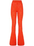 Philipp Plein monogram-intarsia bootcut trousers - Orange